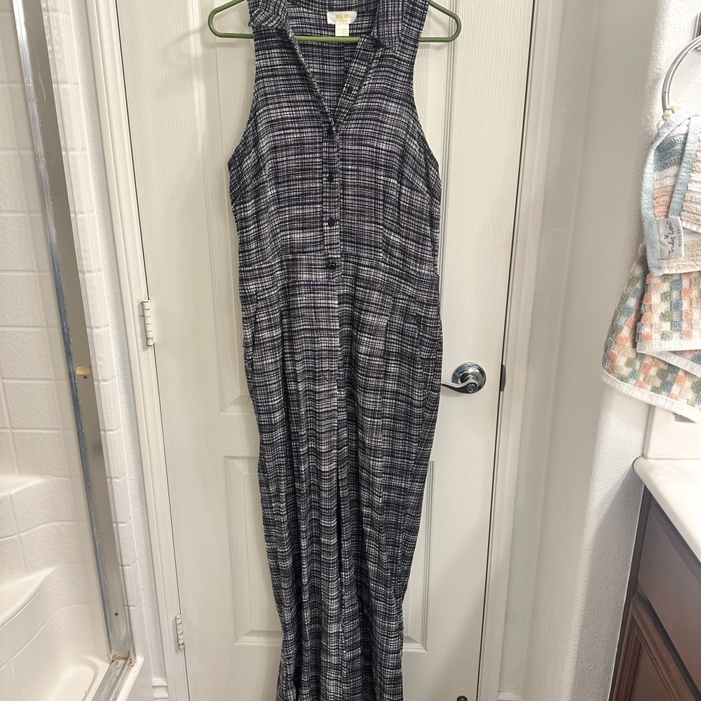 Anthropologie Black and White Textured Dress